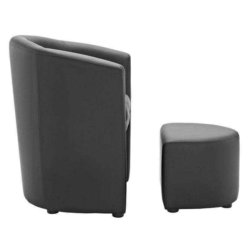 Modway Divulge Modern Leatherette Armchair and Ottoman