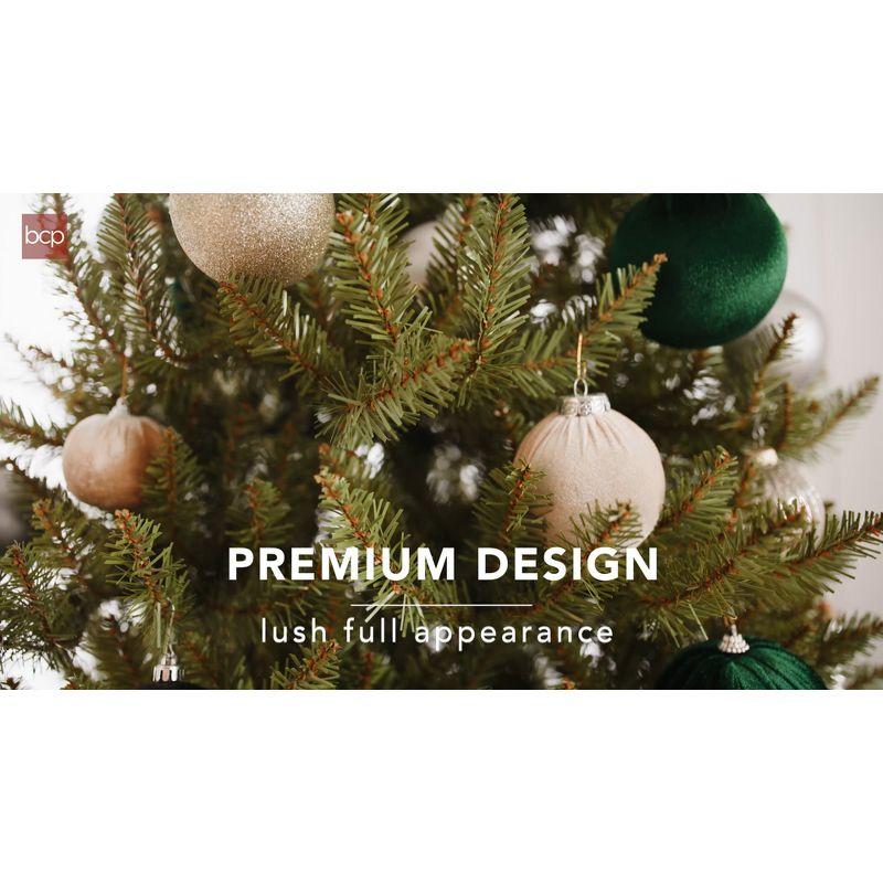 Best Choice Products Premium Hinged Nordic Fir Christmas Tree Holiday Decoration w/ Foldable Metal Base