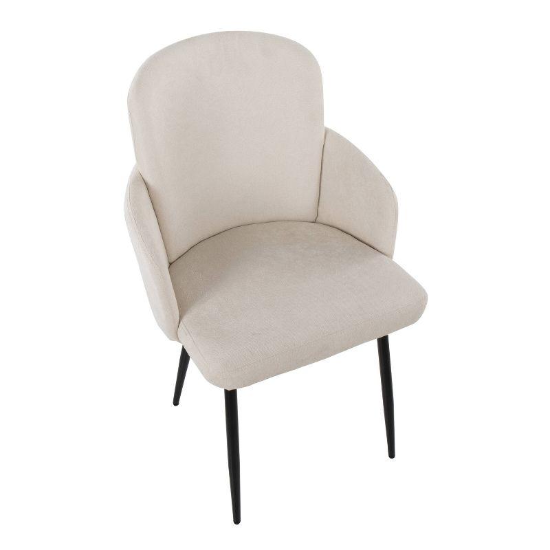 Set of 2 Dahlia Dining Chairs Black/Cream - LumiSource: Metal Legs, Upholstered, Contemporary Design