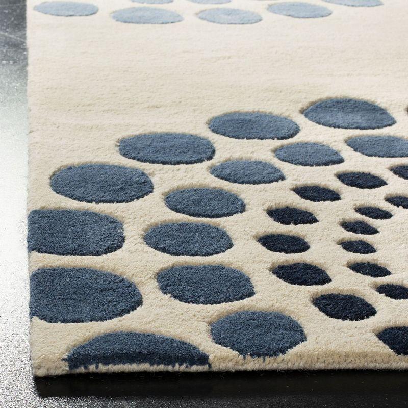 Ivory and Multi Wool Viscose Handmade Tufted Area Rug