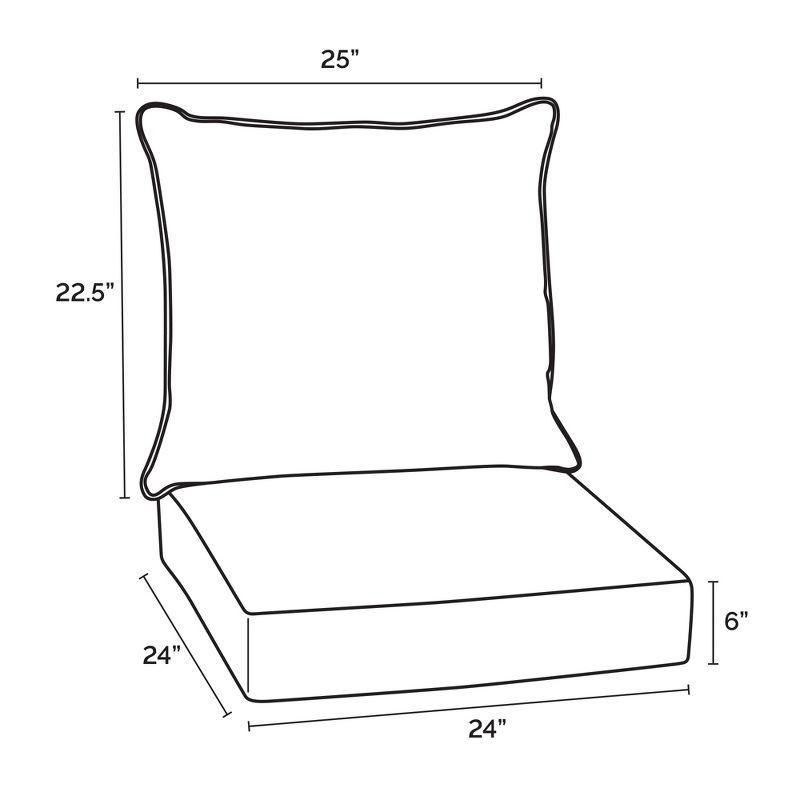Arden Selections Oceantex Outdoor Deep Seating Cushion Set 24 x 24