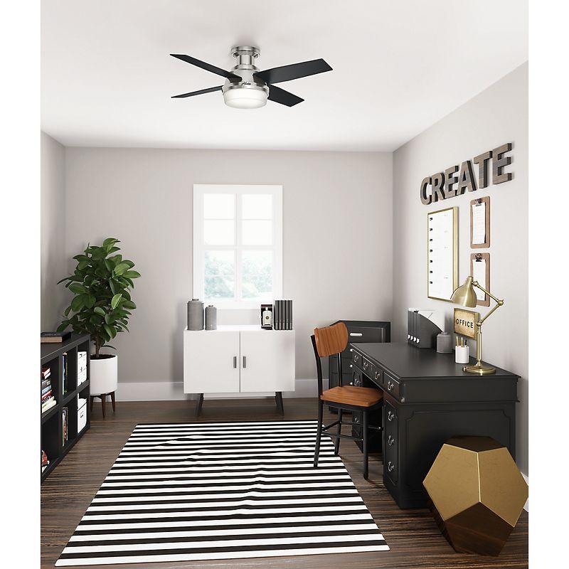 Dempsey Low Profile 44" 4 - Blade Indoor Flush Mount Small Room Ceiling Fan with Lights and Remote