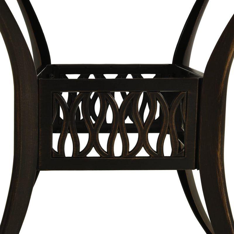 vidaXL Patio Table Bronze 35.4 inches x35.4 inches x29.1 inches  Cast Aluminum