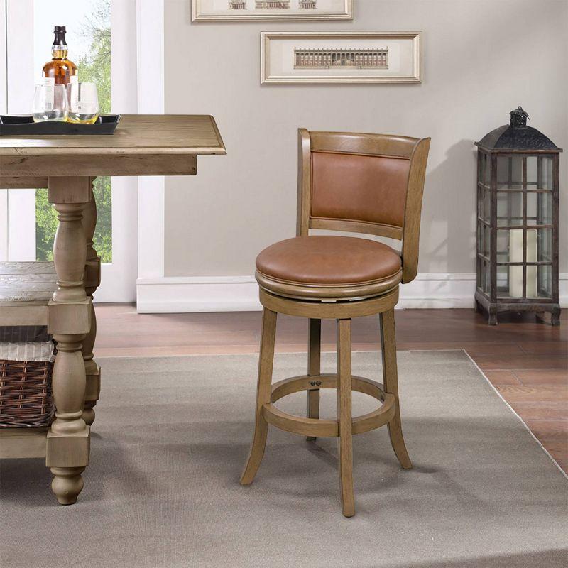 24" Augusta Swivel Counter Height Barstool Hardwood - Boraam