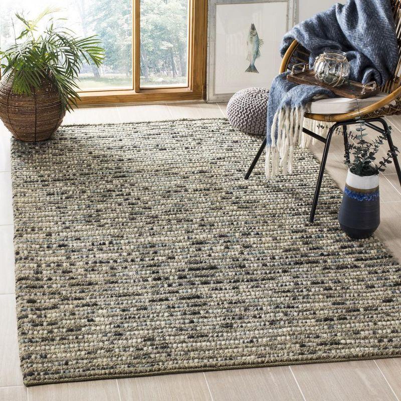 Hand-Knotted Grey and Multi Wool Area Rug