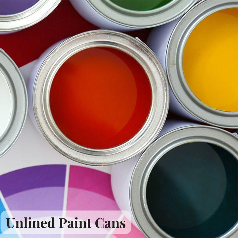 Cornucopia Brands Metal Paint Cans Quarter Pint Size w/ Lids, 6pk, Empty Unlined Mini Paint Pails