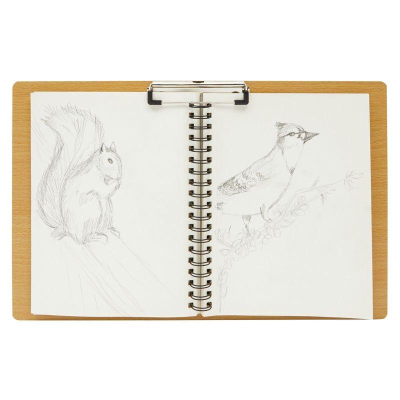 Juvale Extra Large Wooden Clipboard 11x17.3, Wood Horizontal Lap Board with Clip for Drawing Sketch, 3mm Thick