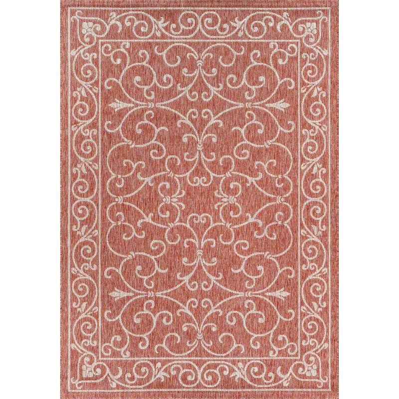 Charleston Vintage Filigree Textured Weave Indoor/Outdoor Area Rug  - JONATHAN Y