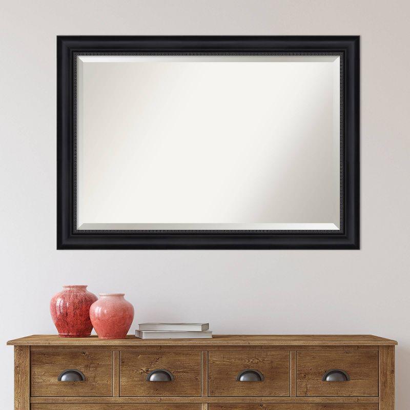 41"x29" Astor Framed Bathroom Vanity Wall Mirror Black - Amanti Art: Modern Rectangular, Satin Finish