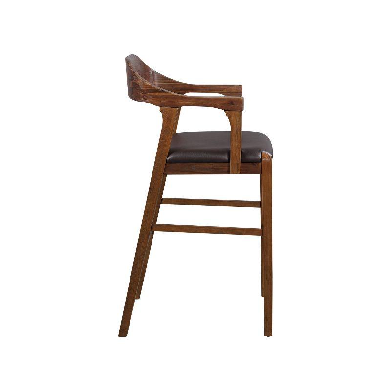 Rasmus Stationary Barstool: 29" Faux Leather, Eco-Friendly Wood, Fixed Height - Boraam