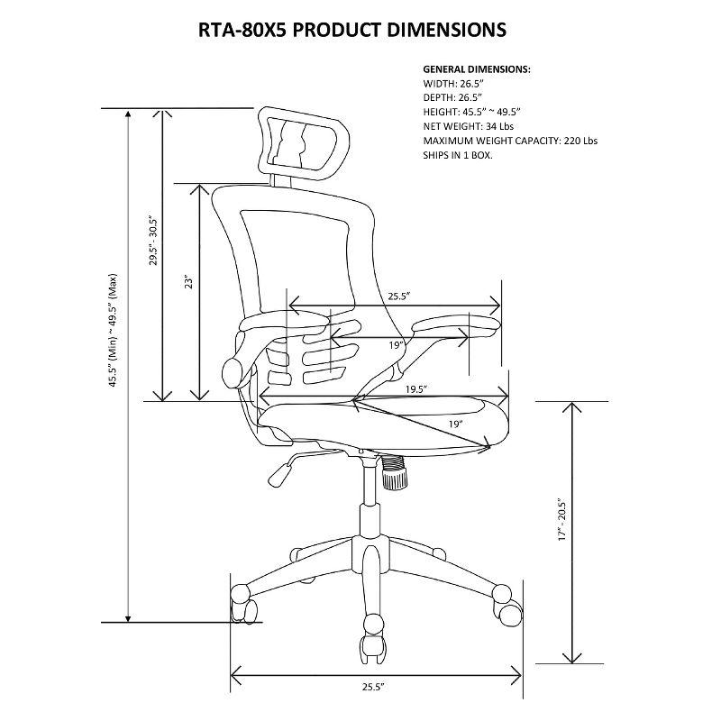 Task Chair - Techni Mobili: Back, Adjustable, Swivel