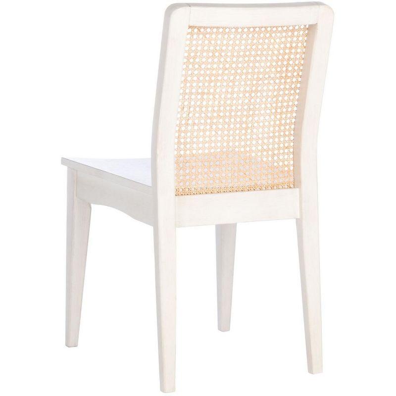 Benicio White and Natural Rattan Coastal Side Chair