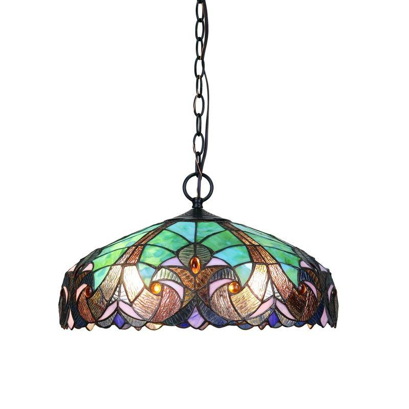 Chloe Lighting Liaison Tiffany-Style 2 Light Victorian Ceiling Pendent 18`` Shade