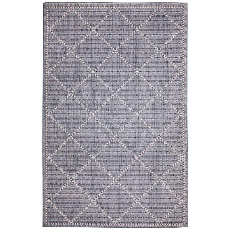 Liora Manne Malibu Checker Diamond Indoor/Outdoor Rug Navy 6'6" x 9'4"