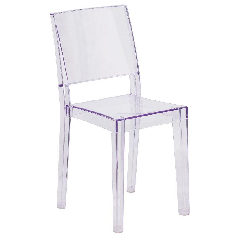 Clear Transparent Armless Polycarbonate Side Chair