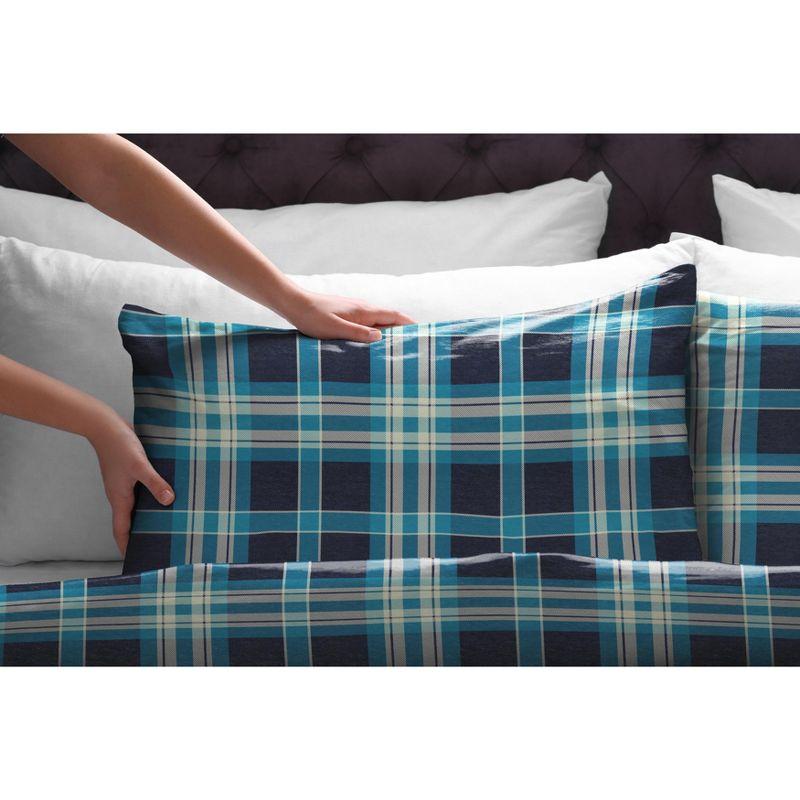 Pointehaven 175 GSM 100% Cotton Superior Weight Flannel Solid or Print Oversized Duvet Set