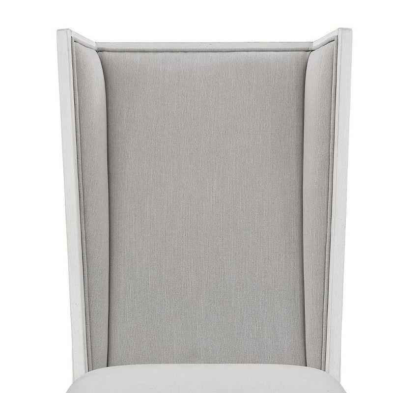 22.25" Katia Dining Chair Light Gray Linen and Weathered White Finish - Acme Furniture