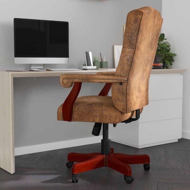 Merrick Lane High Back Tufted Home Office Chair With Height Adjustment And 360° Swivel