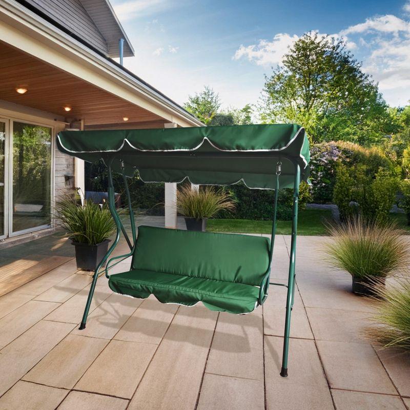 Northlight Seasonal 3-Seater Outdoor Patio Swing with Adjustable Canopy