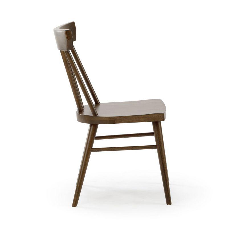 Plank+Beam Windsor Dining Chair Set of 2, Solid Wood Chairs for Kitchen, Office, Living Room,Walnut