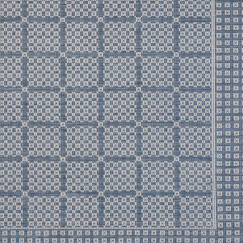 Luna Modern Geometric Blue/Gray Indoor/Outdoor Rectangular Rug