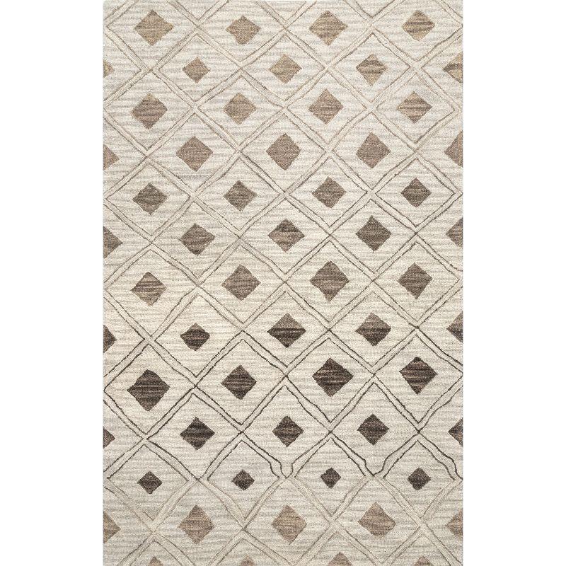 Arvin Olano x Rugs USA Trellis Wool Beige Area Rug