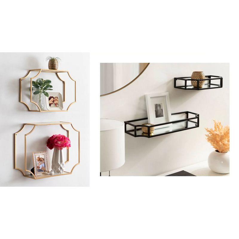 Kate & Laurel All Things Decor 21"x30" 3-Tier Ciel Wall Decorative Floating Shelves Bronze