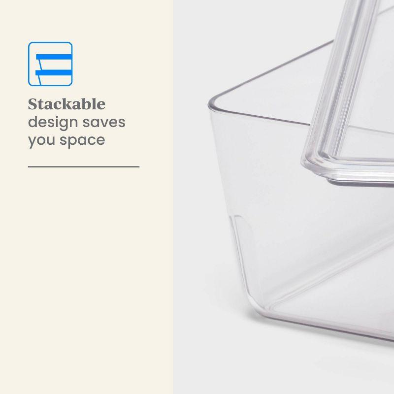 6L Stacking Clear Bin with Lid - Brightroom™: PET Material, Stackable Storage for Crafts & Cleaning Supplies