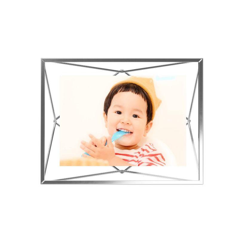 Umbra 5"x7" Prisma Picture Frame Chrome: Modern Geometric Design, Steel Material, Wall or Tabletop Display