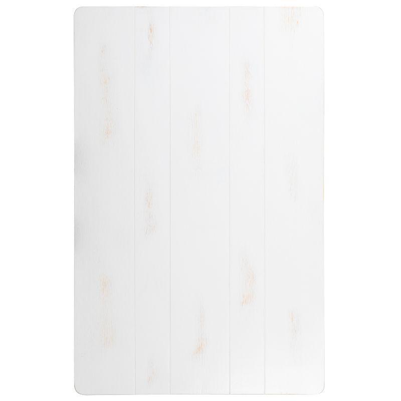 Flash Furniture HERCULES Series 46" x 30" Rectangular Antique Rustic White Solid Pine Farm Dining Table