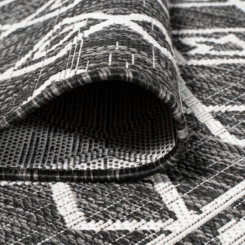 3'x5' Kafel Modern Bohemian Indoor/Outdoor Area Rug, Black/Ivory - JONATHAN Y