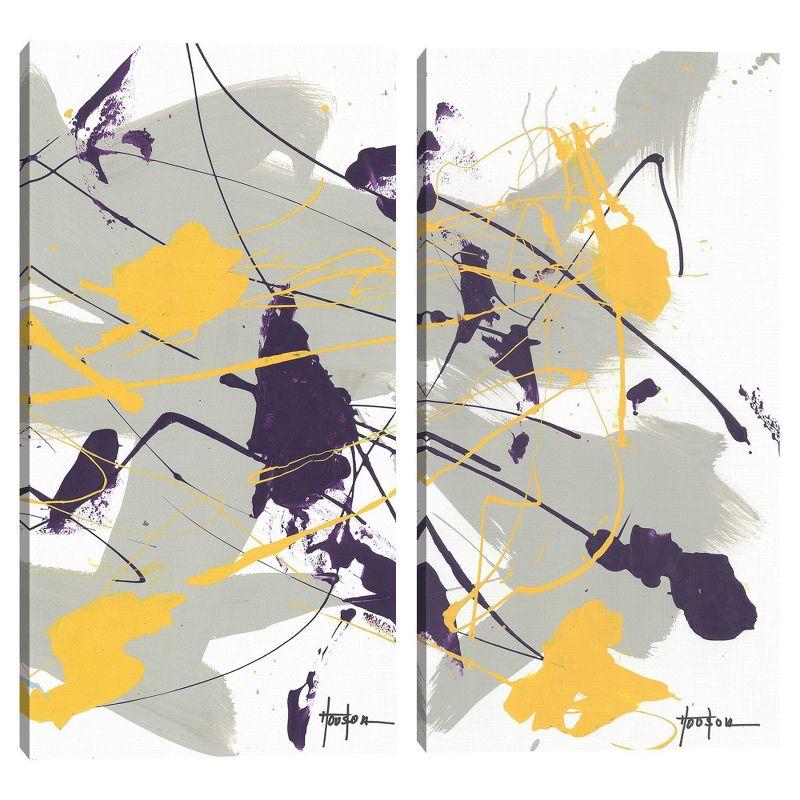 Masterpiece Art Gallery (Set of 2) 12"x24" Chaos 1 and 2 by Dan Houston Canvas Art Prints: Modern Unframed Vertical Decor