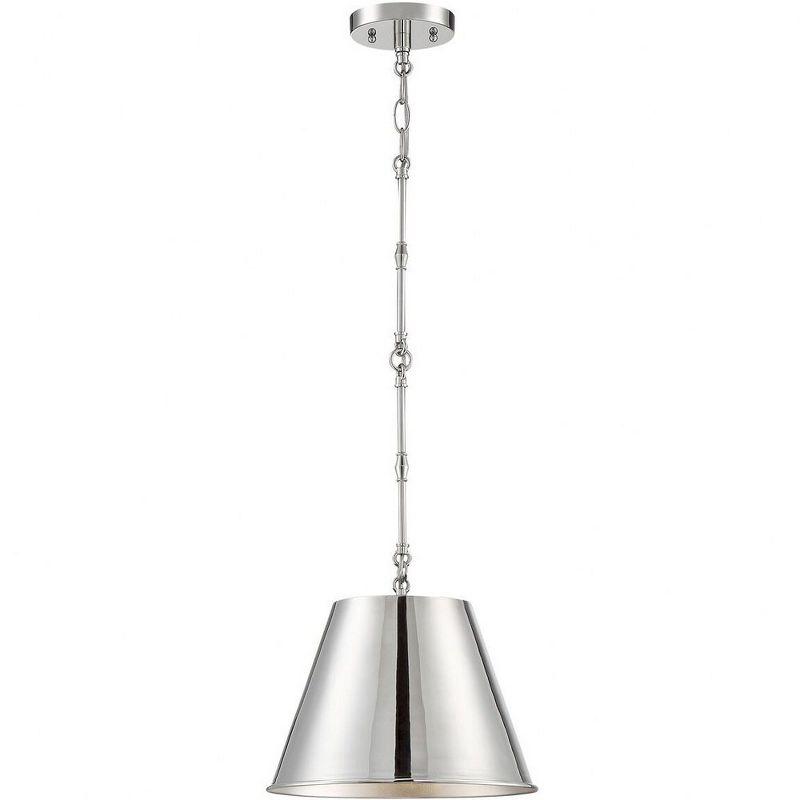 Alden Polished Nickel Mini Pendant Light with Glass Shade