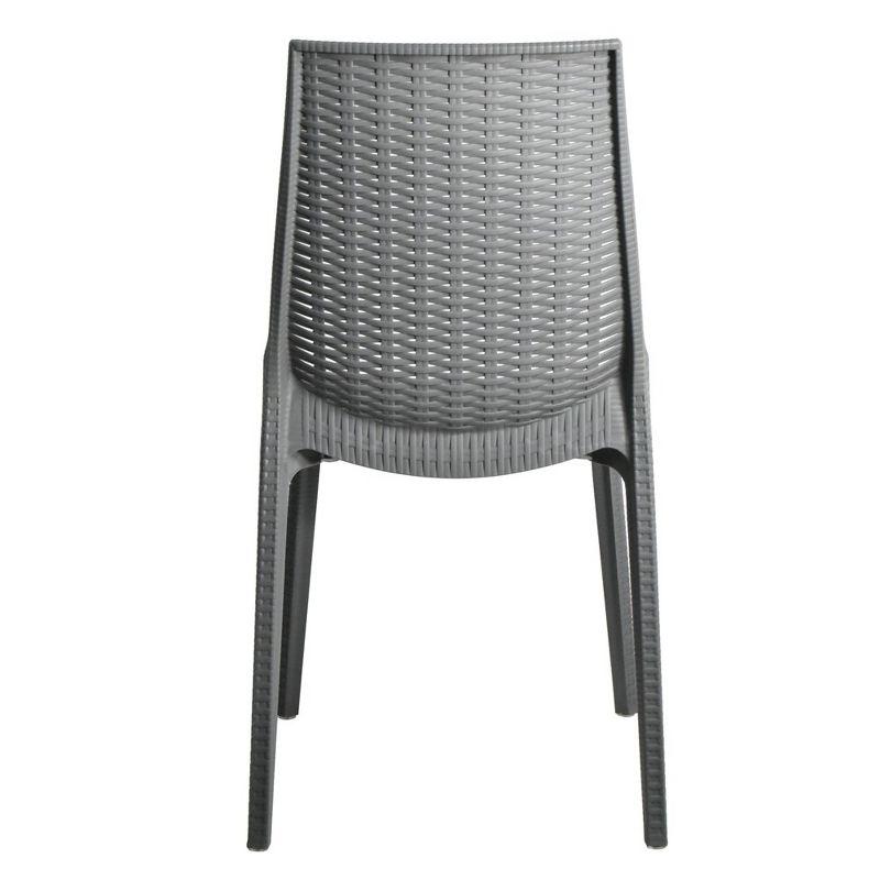 Kent Modern Stackable Grey Polypropylene Outdoor Dining Chair