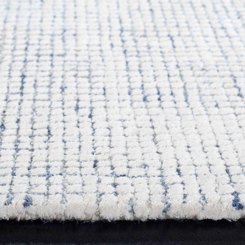 Abstract ABT470 Handmade Indoor Area Rug - Ivory/Blue - 8'x8' - Safavieh