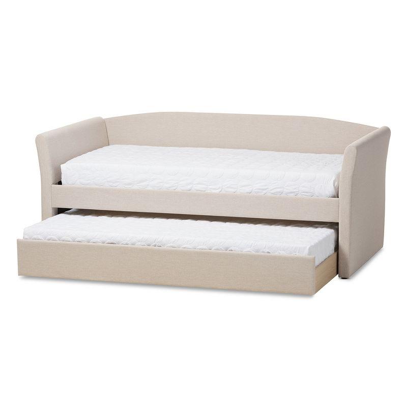 Twin Camino Modern Daybed with Trundle & High Density Foam - Baxton Studio