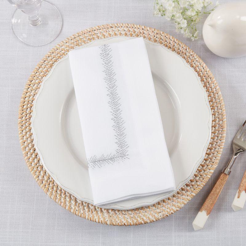 Saro Pomeline Collection Polyester No Pattern Square Napkin (Set of 4)