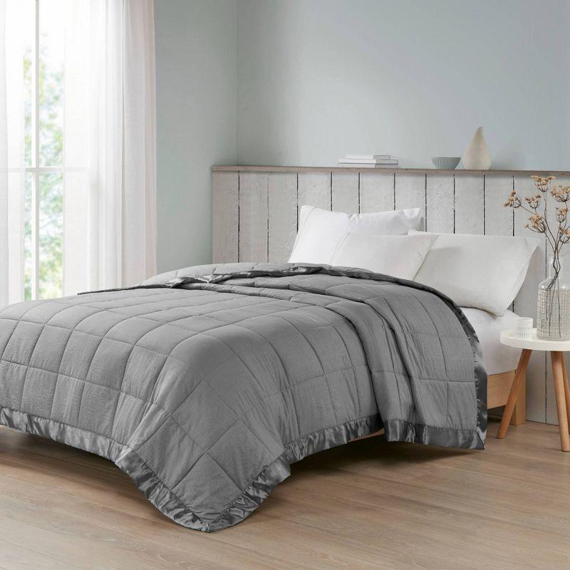 Madison Park Cambria Oversized Down Alternative Blanket with Satin Trim
