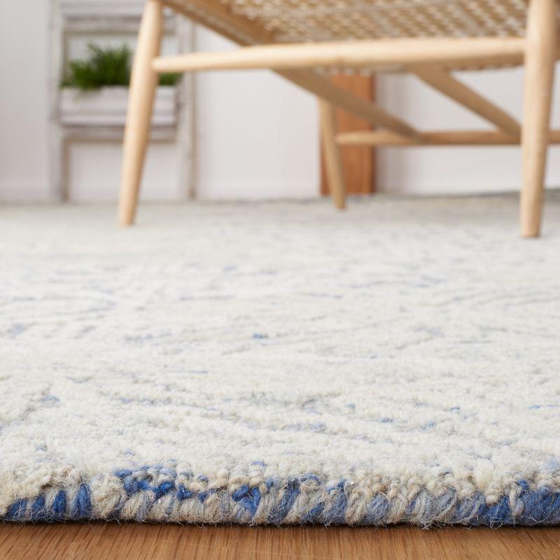 Hand-Tufted Blue Wool 4' x 6' Rectangular Rug