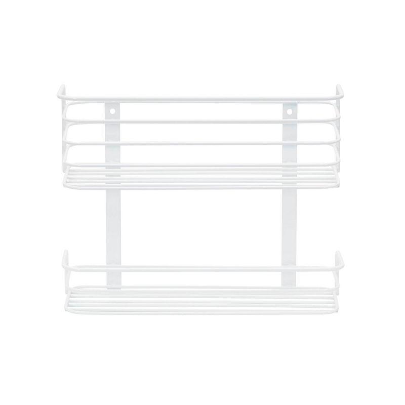 Household Essentials 2 Tier Basket Organizer Door Mount White