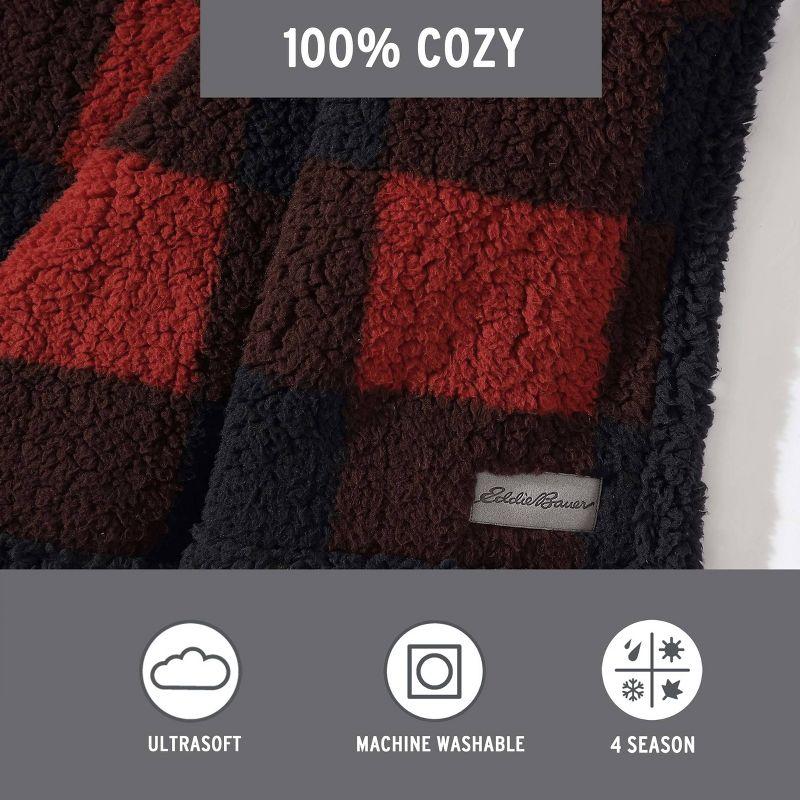 Eddie Bauer Alpine Eddie Bauer Printed Sherpa Reversible Throw Blankets