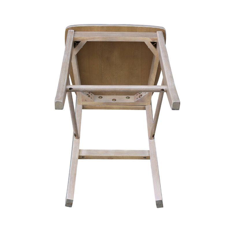 X Back Stool Washed Gray/Taupe - International Concepts