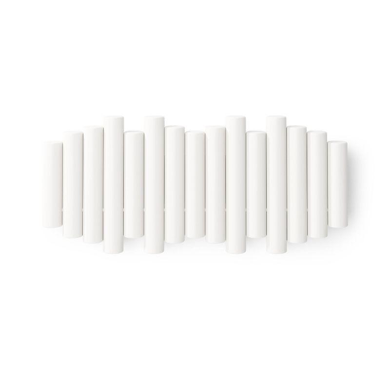 Umbra Picket Rail Hook White: 5 Decorative Hooks, Pine Material, 25 lb Capacity, 15.63" Length, 5-Year Warranty