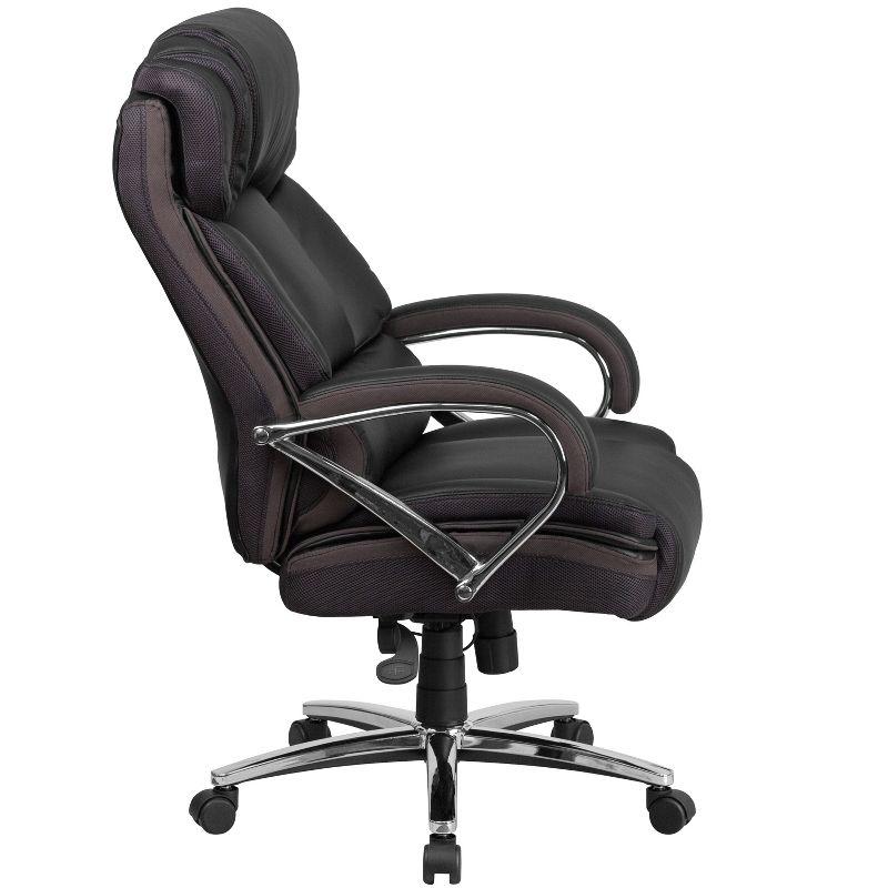 Hercules High-Back Black LeatherSoft Executive Swivel Chair with Chrome Accents