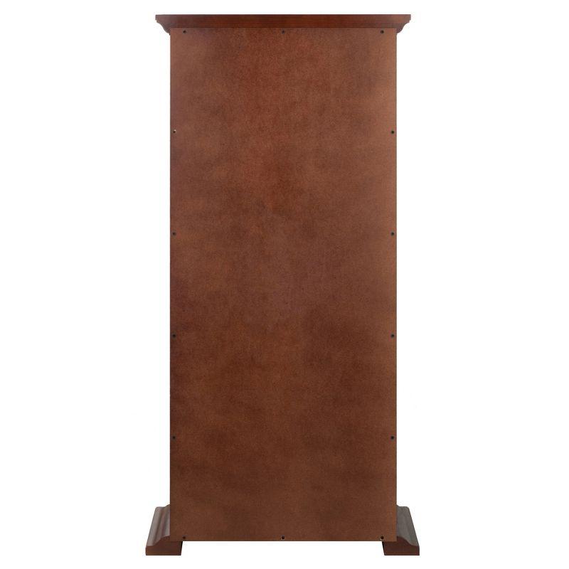 Dvd-Cd Cabinet - Antique Walnut - Winsome: Multimedia Storage, Glass Doors, 4 Adjustable Shelves