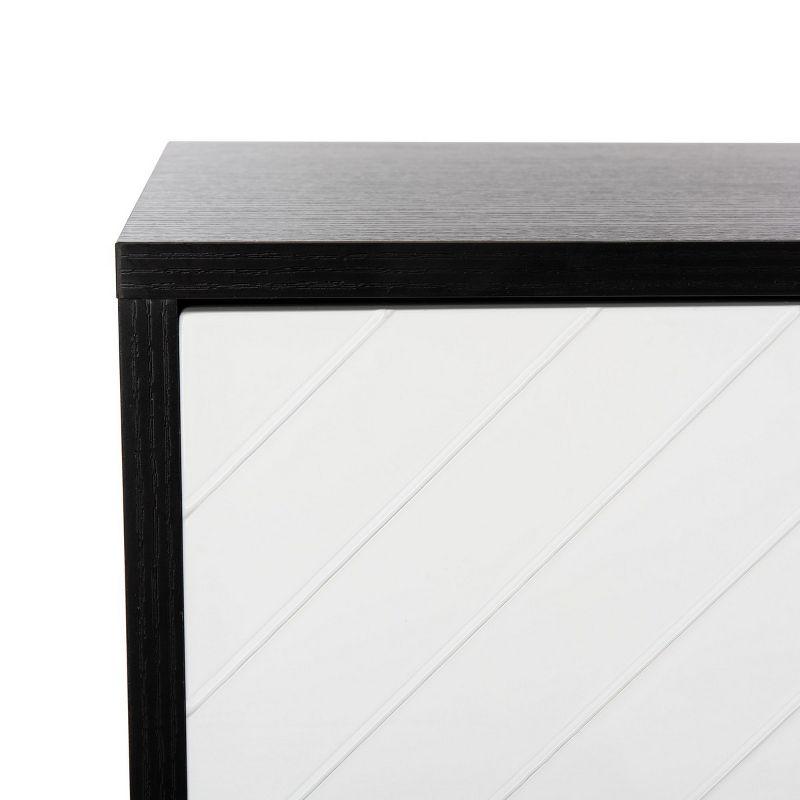 Retro Flair Black and White Media Console with Brass Caps, 55"