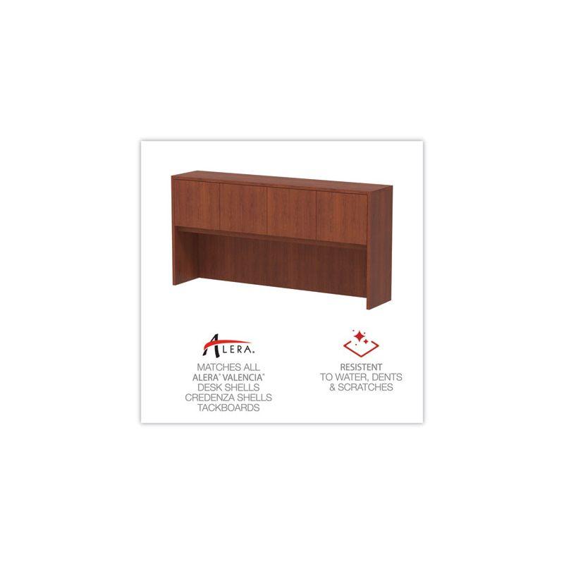 Alera Alera Valencia Series Hutch with Doors, 4 Compartments, 70.63w x 15d x 35.38h, Medium Cherry