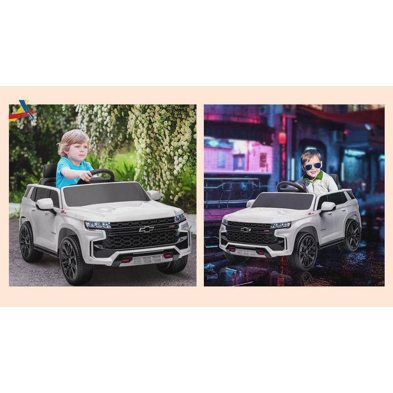 Aosom White 12V Electric Ride-On Car with Remote Control