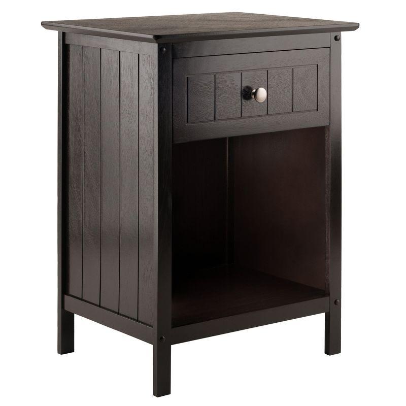 Transitional Brown Solid Wood 1-Drawer Accent Table