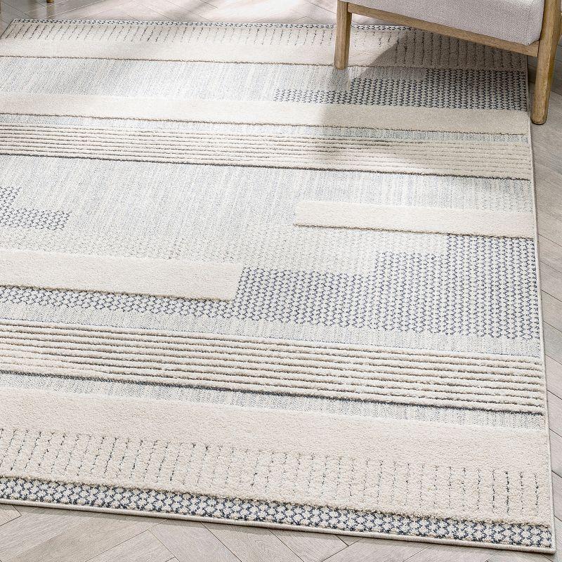 Well Woven Brer Light Blue Abstract Geometric (5'3" x 7'3") Area Rug